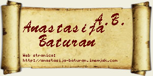 Anastasija Baturan vizit kartica